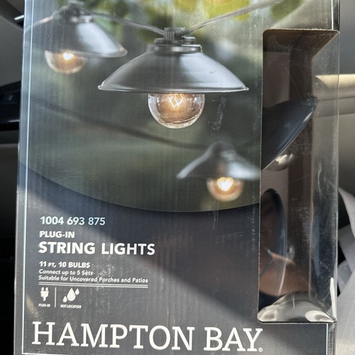 HAMPTON BAY 10-Light 11' Outdoor/Indoo rLine Voltage G40 Bulb String ...
