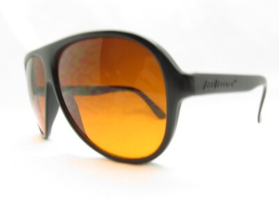 HD BLUBLOCKER AVIATOR TEARDROP BLACK SPORTS WRAP SUNGLASSES 65-130