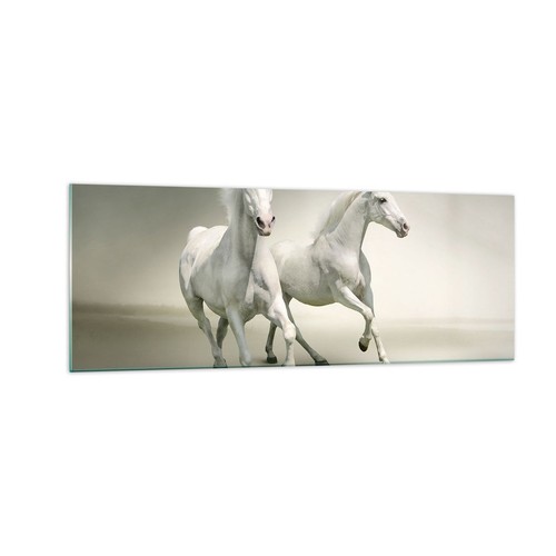 Tableau Déco Mural Sur Verre - Motif Moto Vintage Noir Et Blanc - Format 140x50 Cm - Style Rétro Moderne
