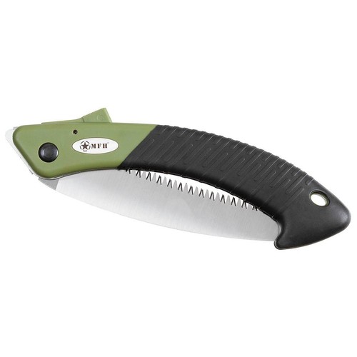 Folding Saw Curved Portable Outdoor Travel Camping Hunting Tool Green/Black MFH - Picture 2 of 2