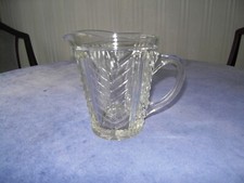 6 VINTAGE - HEAVY CLEAR GLASS JUG/PITCHER - 2 pt -  WATER/JUICE/SANGRIA - used