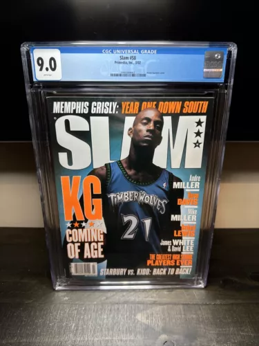 CGC 9.0 NEWSSTAND EDITION Slam Magazine(original)-Kevin Garnett-March 2002