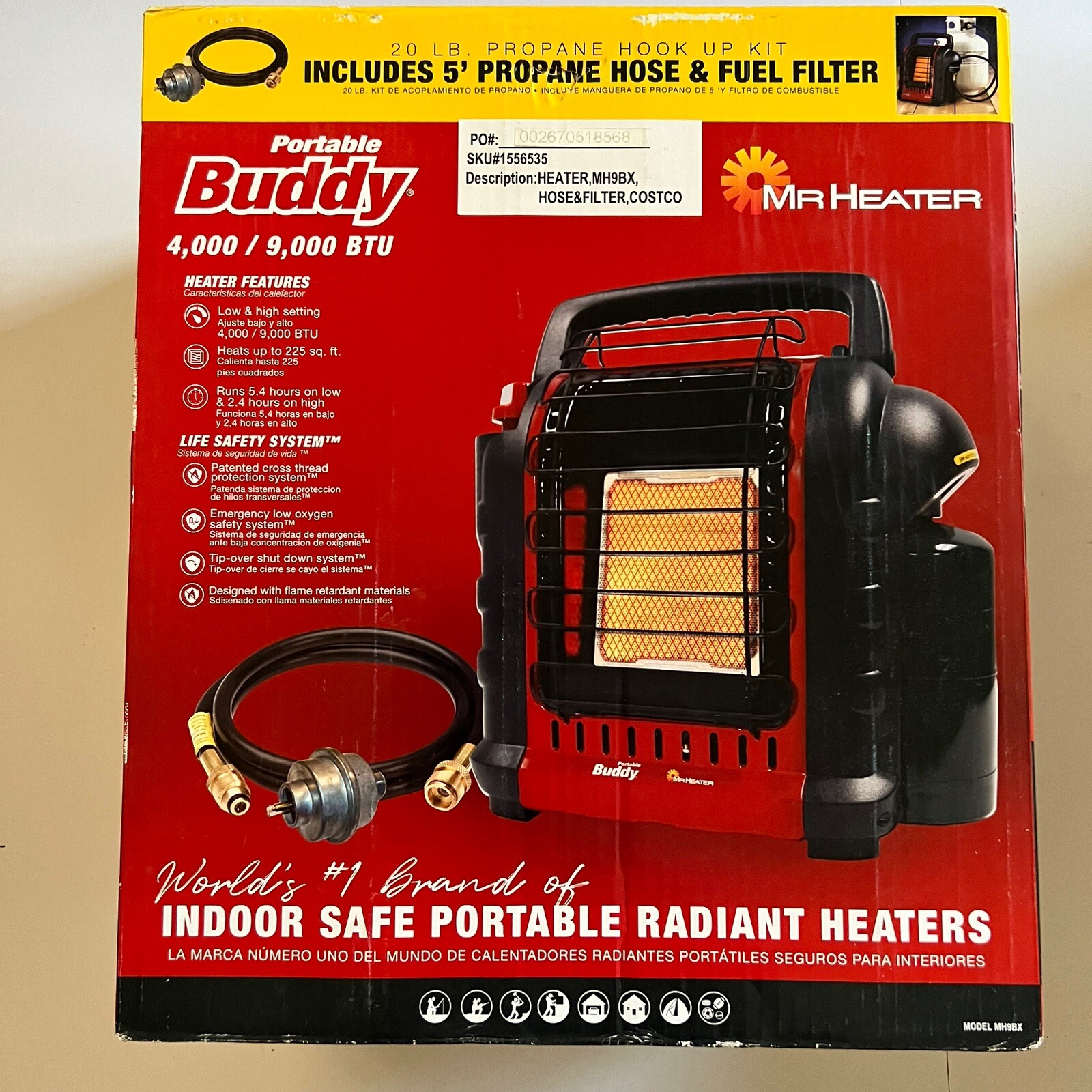 Mr. Heater Portable Buddy Heater with 10-Feet Propane Hose Assembly