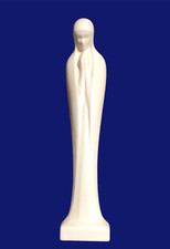 Mid Century Stylized Ceramic Statute Praying Virgin Mary Madonna Art Deco 13"