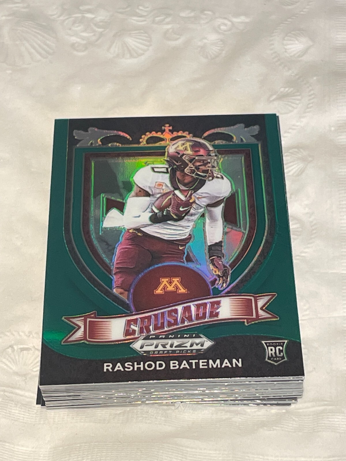 Rashod Bateman RC 2021 Panini Prizm Draft Picks Green Crusade Insert Rookie #166