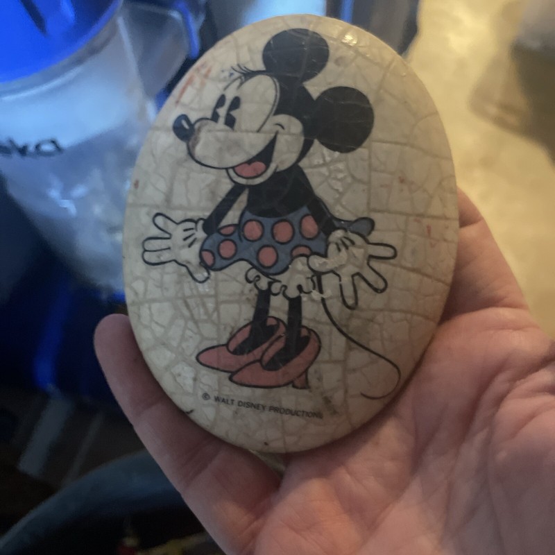 Vintage  MAM Originals Oval Ceramic Ornament Wall Hang Disney Minnie Mouse 4”￼