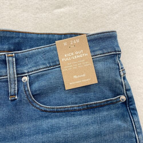 Madewell Kick Out Jeans Women's 24W Blue Stretch Denim Bootcut Full Length NWT - Picture 4 of 15