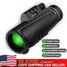 USA 10x42 Monocular Telescope BAK4 FMC Lens with Phone Clip  Tripod for Outdoor