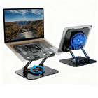 Laptop Holder with Cooling Fan Laptop Stand Metal Mount Adjustable Height Pad