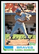 Claudell Washington 1982 Topps #758 Braves MLB READ FREE SHIPPING AutographDen