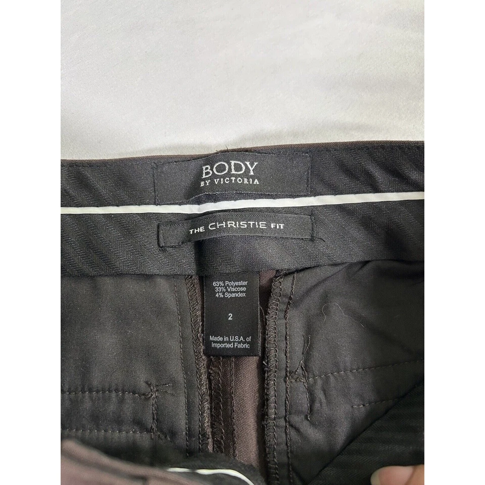 Vtg. Swarovski Crystal Body by Victoria Christie Fit Pants Womens Size 2 Brown - Image 4 of 4