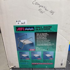 AFI 67902, 15" L x 18" W White Plastic Outboard Swim Platform with 1-Step Ladder