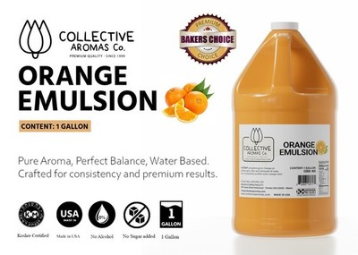 Orange Emulsion 1 Gallon | Water-Based Butter Flavoring | Kosher Miami Certified