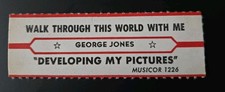 Jukebox Title Strip GEORGE JONES Walk Through This World/Developing My Pictures