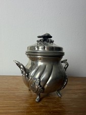 Italienische Zinn-Deckeldose M.R. Peltro 95% um 1900, 12 cm