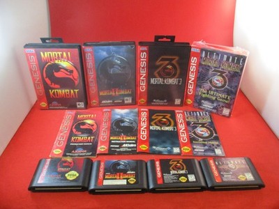 Mortal Kombat I II III & Ultimate MK3 Sega Genesis COMPLETE Trilogy +Ult w/Box #