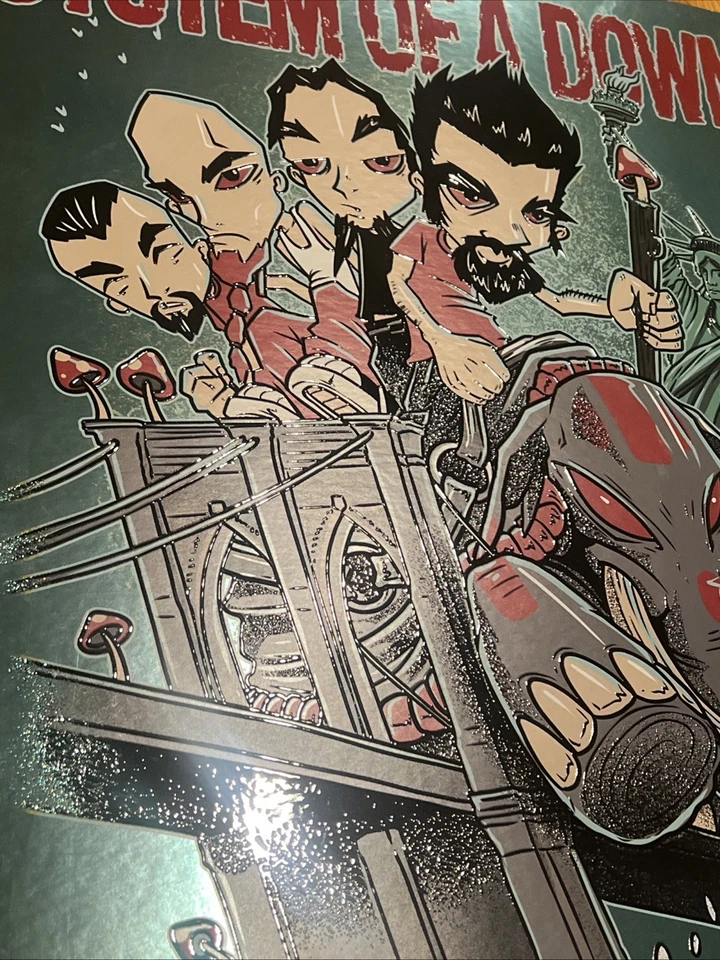 SYSTEM OF A DOWN Poster NYC Foil MetLife Official AUTHENTIC SOAD 2025 Sold Out - Image 3 of 4