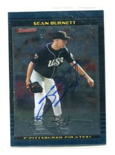 2002 Bowman Chrome Sean Burnett HAND SIGNED AUTO AUTOGRAPH HA RETROGRAPH BUYBACK