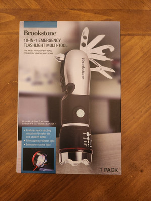 Brookstone 10-1 Emergency Flashlight Multi-Tool (New Never opened)