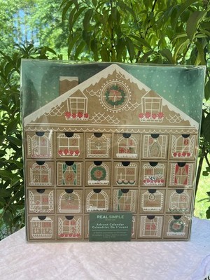 Real Simple 24 Day Christmas Countdown Advent Calendar Gingerbread House Brown