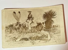 1943 RPPC Cowgirl Riding Huge West Texas Jackrabbit Exaggeration C Howard Pecos