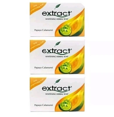 3x Extract Papaya Calamansi Herbal Soap Skin Brightening Light 125g- Philippines