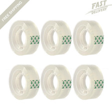 6-Pack Transparent Clear Tape   3/4" x 1000" for Office, Home  School Use