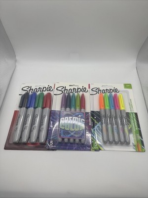 Lot Of 15 NEW Sharpie Permanent Markers Cosmic Color, Black Light Fluorescent ++