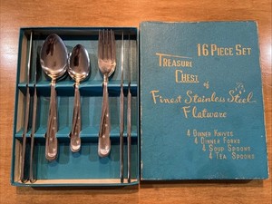 Vintage 1950s Impressa Atomic Stainless Starburst Flatware MCM Japan 16 Piece