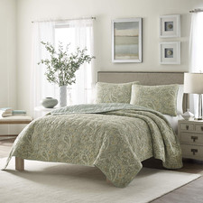 Stone Cottage - Queen Quilt Set Reversible Cotton Bedding Matching Shams Ideal