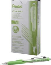Pentel Twist-Erase CLICK Mechanical Pencil, 12 Count (Pack of 1), Lime Green 