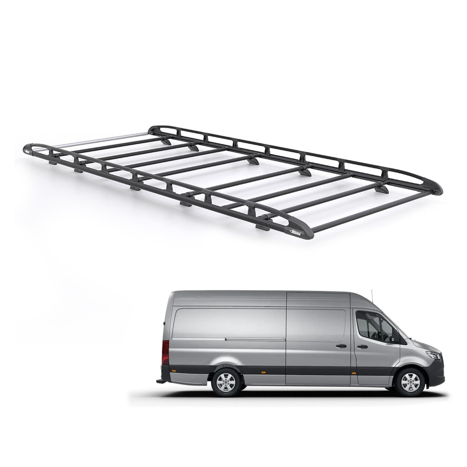 Mercedes Sprinter Roof Rack for 2018+ [L3H2] Rhino KammRack (Black)