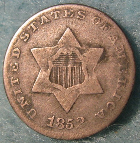 1852 Type 1 Three Cent Silver ~ Old US Coin #548