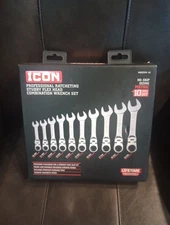 Icon Metric Professional Stubby Flex Head Ratcheting Wrench Set 57492