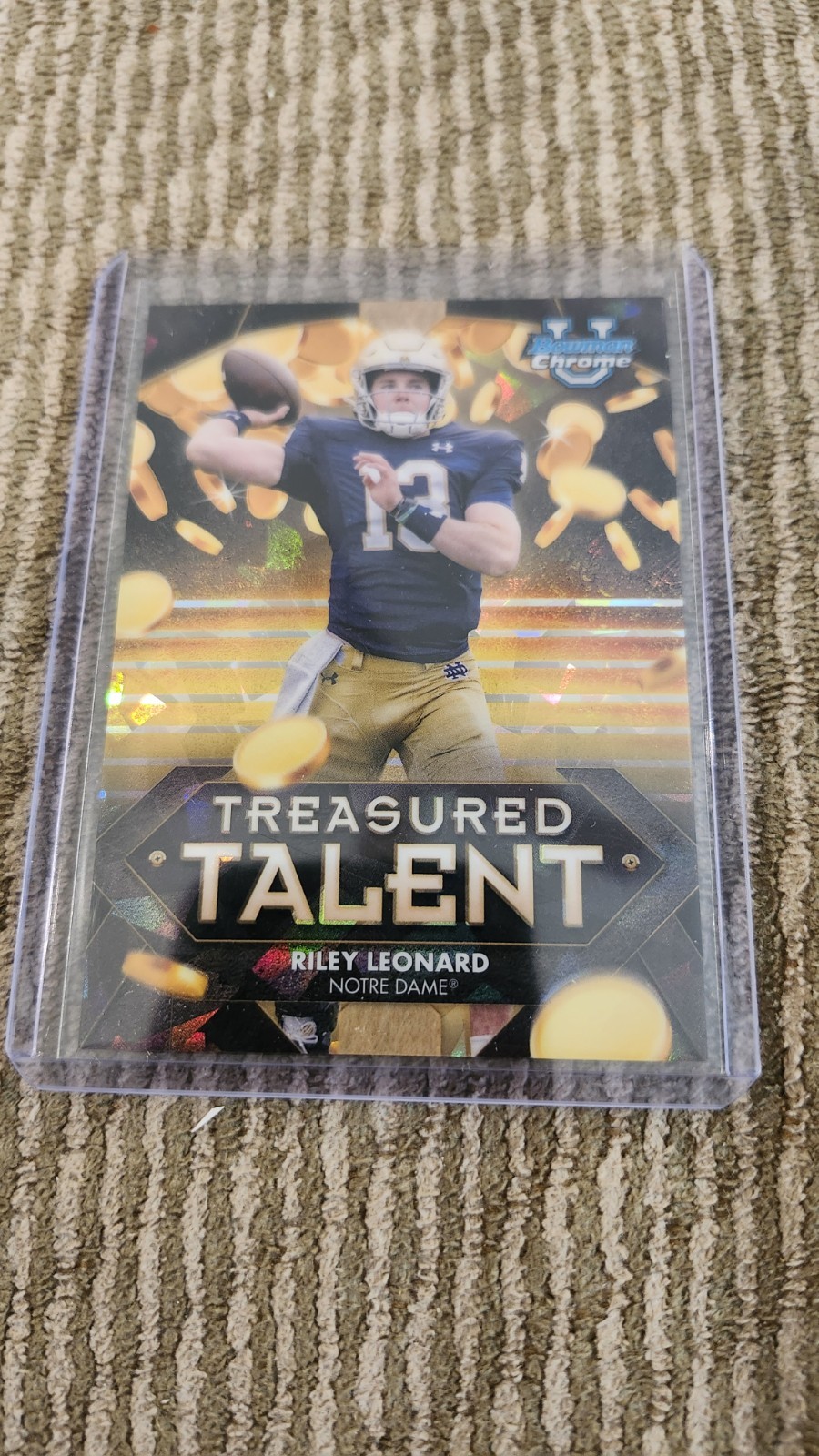 2024 Bowman Chrome University Sapphire Riley Leonard Treasured Talent #TT-8 SSP