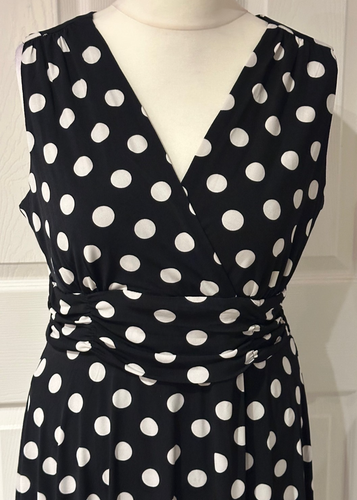 Ronni Nicole Polka Dot Dress - Black / White - Size 14 - O So Slim Lining - BNWT - Picture 2 of 8