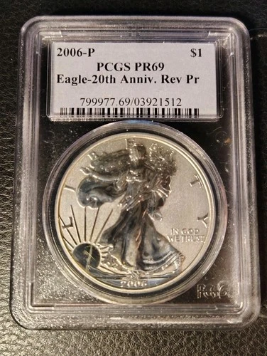 2006-P American Silver Eagle PCGS PR69 20th Anniversary Reverse Proof