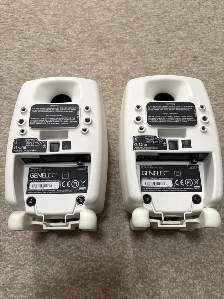GENELEC G One White Active Speakers Powered Monitor Pair High-Quality Audio - Image 4 of 4