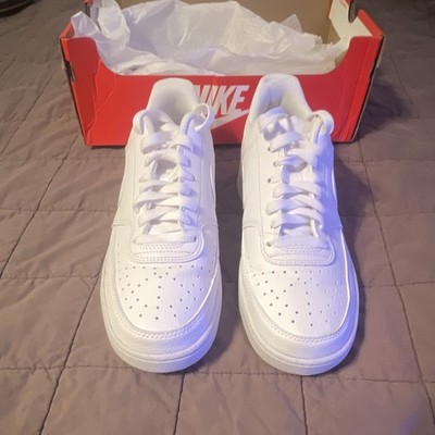 Nike Court Vision Next Nature Low Triple White Leather Sneakers DH2987-100 Men