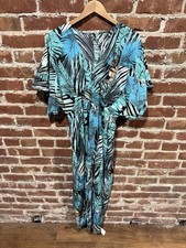 Cupshe Womens Blue Summer Short Sleeve Slip Dress Floral Pattern Size Large NWT