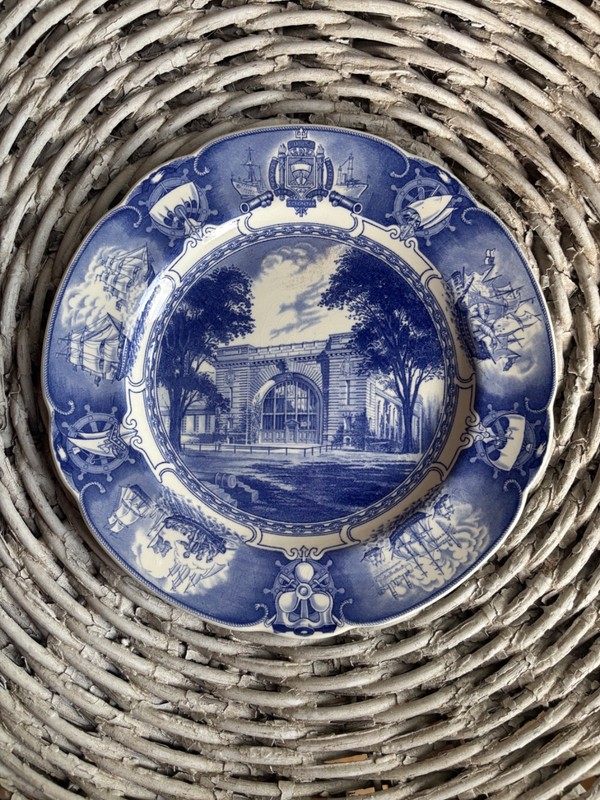 VINTAGE U S NAVAL ACADEMY  PLATE ‘DALGREN HALL’ by WEDGEWOOD in the 1930s