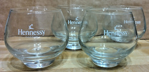 Vintage Set of Four Hennessy Cognac "Bubble" Snifter Glasses