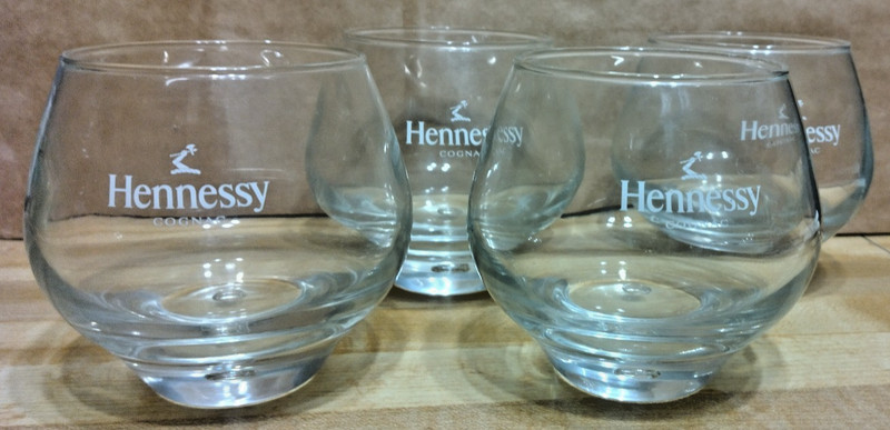 Vintage Set of Four Hennessy Cognac "Bubble" Snifter Glasses