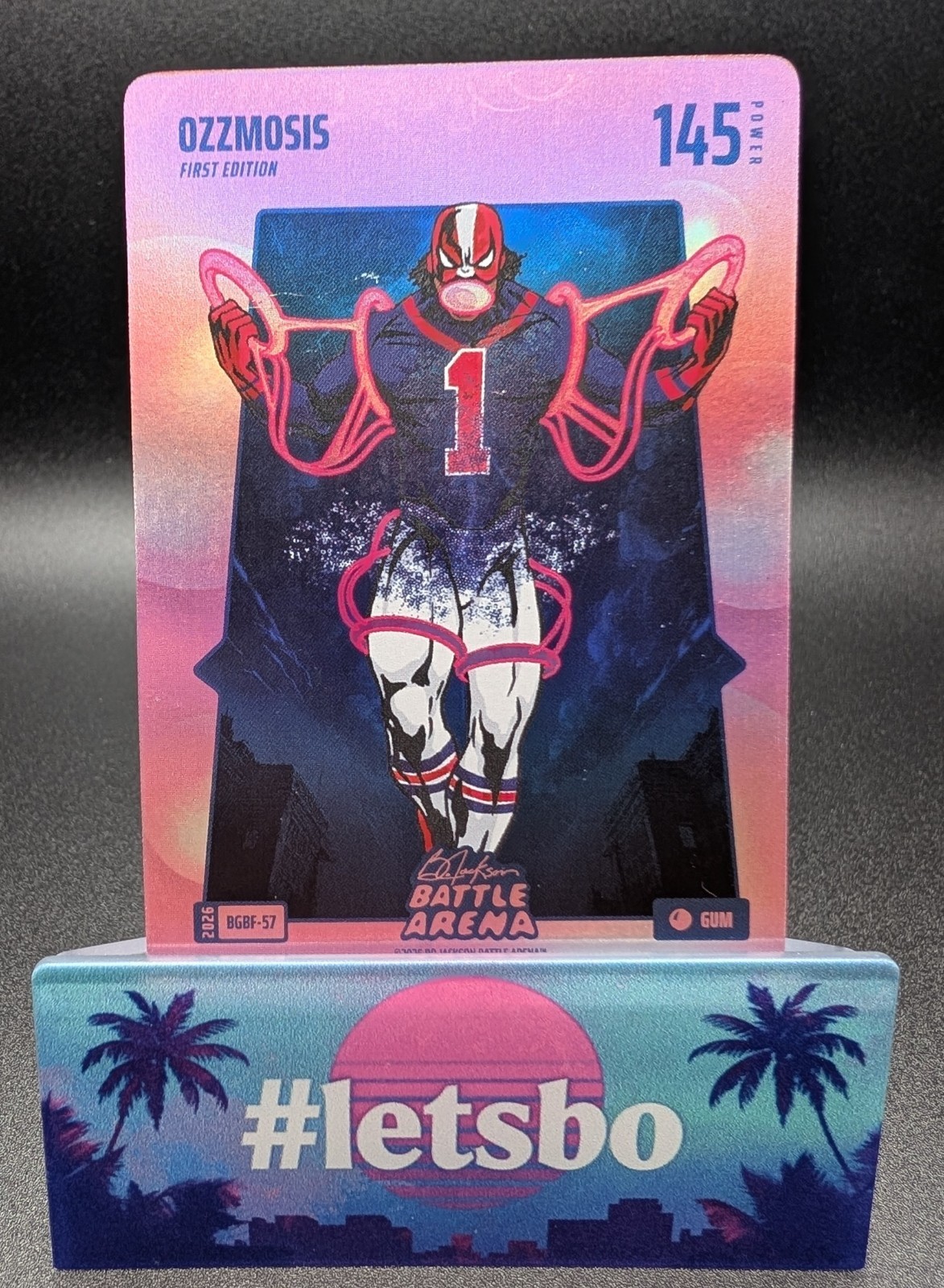 Bo Jackson Battle Arena OZZMOSIS `Ozzie Albies` Bubblegum Battlefoil #BGBF-57