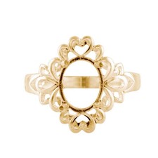 Semi Mount 8X10MM Oval Shape Cabusion Ring Sterling Silver Jewelry