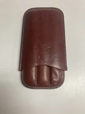 Pheasant By R.D Gomez Spain Leather Cigar Case 3 Tube