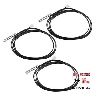 3 pcs 10K Temperature Sensor Probe 1 M Waterproof Temperature Probe Stainless