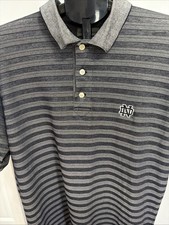 Cutter And Buck Quick Dry Men's Gray Notre Dame Golf Polo size L