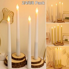 Halloween Flameless LED Taper Candles Battery Operated Christmas Long Candles UK