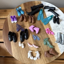 Huge Doll Shoe Lot - Barbie, Ken, Disney Princess - 19 Pairs  Flippers Unknown 
